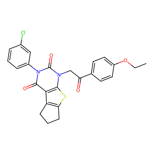 3-(3-chlorophenyl)-1-(2-(4-ethoxyphenyl)-2-oxoethyl)-6,7-dihydro-1H-cyclopenta[4,5]thieno[2,3-d]pyrimidine-2,4(3H,5H)-dione structure