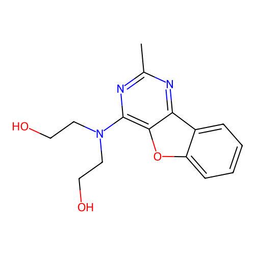 2,2'-((2-Methylbenzofuro[3,2-d]pyrimidin-4-yl)azanediyl)diethanol structure