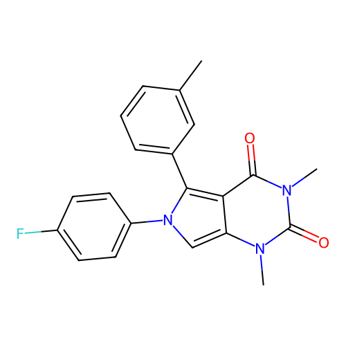 6-(4-fluorophenyl)-1,3-dimethyl-5-(3-methylphenyl)pyrrolo[3,4-d]pyrimidine-2,4-dione structure