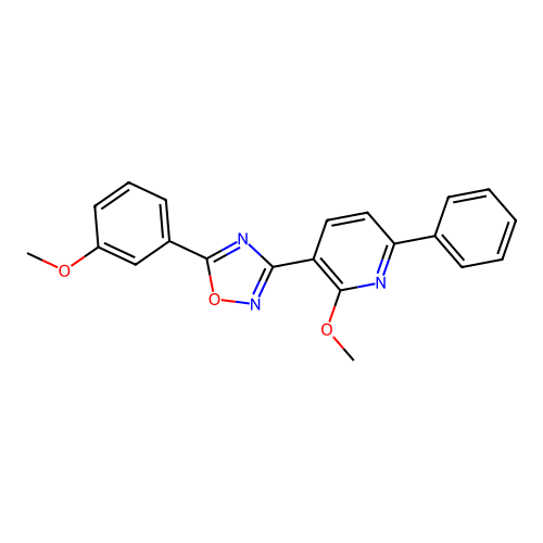 2-Methoxy-3-[5-(3-methoxyphenyl)-1,2,4-oxadiazol-3-yl]-6-phenylpyridine structure