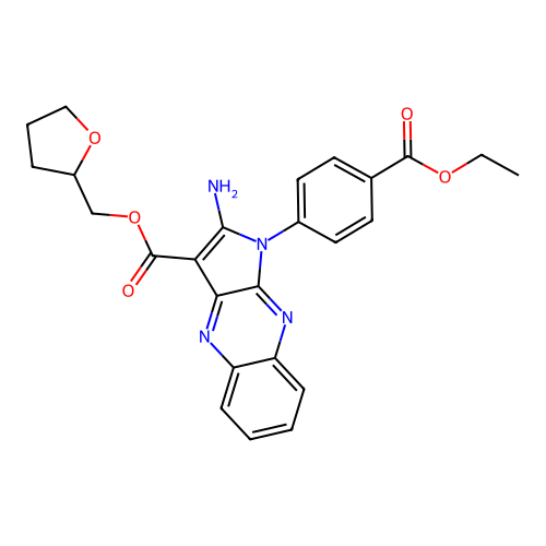 oxolan-2-ylmethyl 2-amino-1-(4-ethoxycarbonylphenyl)pyrrolo[3,2-b]quinoxaline-3-carboxylate structure