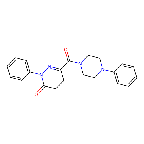 2-phenyl-6-[(4-phenylpiperazin-1-yl)carbonyl]-4,5-dihydropyridazin-3(2H)-one structure