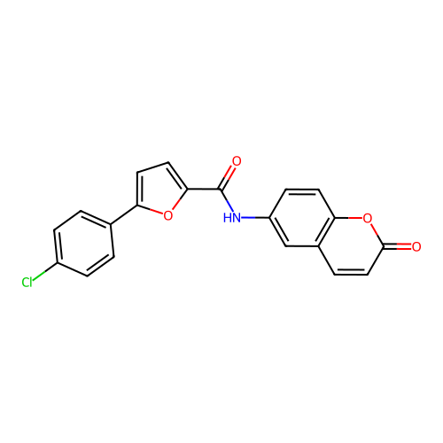 5-(4-chlorophenyl)-N-(2-oxo-2H-chromen-6-yl)furan-2-carboxamide structure