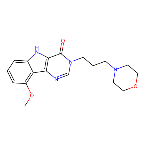 9-Methoxy-3-(3-morpholin-4-yl-propyl)-3,5-dihydro-pyrimido[5,4-b]indol-4-one structure