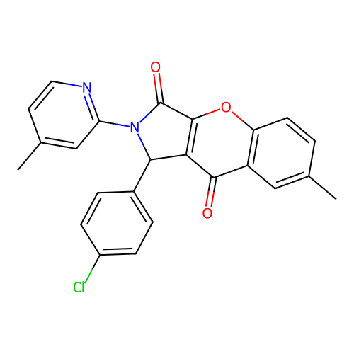 1-(4-chlorophenyl)-7-methyl-2-(4-methylpyridin-2-yl)-1,2-dihydrochromeno[2,3-c]pyrrole-3,9-dione structure