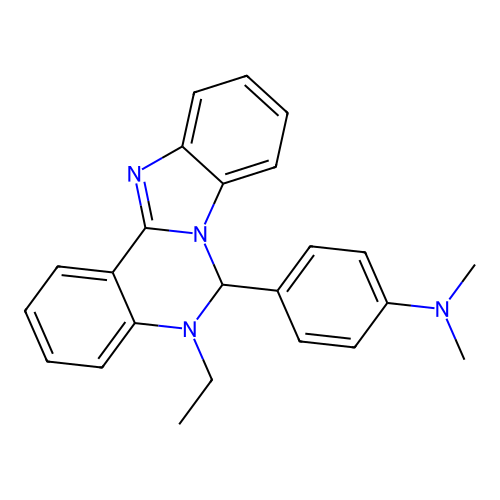 4-(5-ethyl-5,6-dihydrobenzimidazo[1,2-c]quinazolin-6-yl)-N,N-dimethylaniline structure