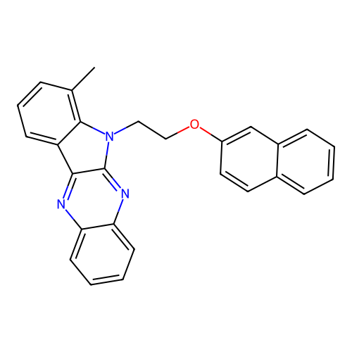 2-[2-(4-Methylindolo[2,3-b]quinoxalin-5-yl)ethoxy]naphthalene structure