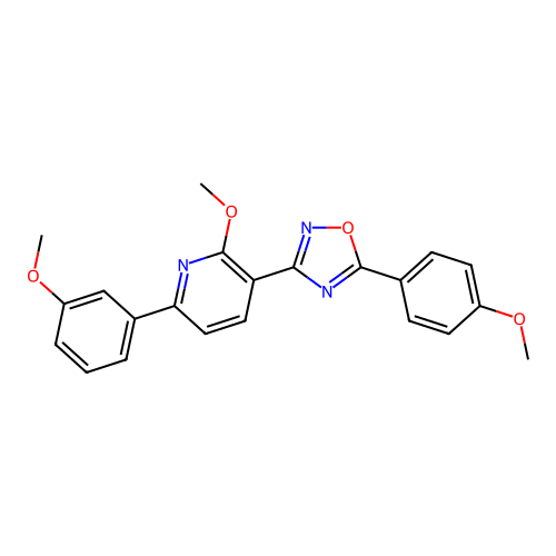 2-methoxy-6-(3-methoxyphenyl)-3-[5-(4-methoxyphenyl)-1,2,4-oxadiazol-3-yl]pyridine structure