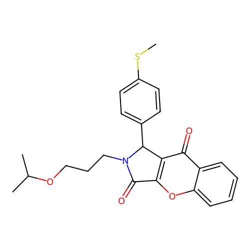 1-(4-methylsulfanylphenyl)-2-(3-propan-2-yloxypropyl)-1H-chromeno[2,3-c]pyrrole-3,9-dione structure