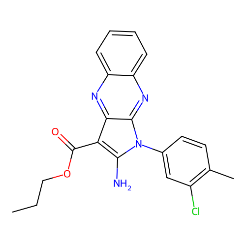 propyl 2-amino-1-(3-chloro-4-methylphenyl)-1H-pyrrolo[2,3-b]quinoxaline-3-carboxylate structure