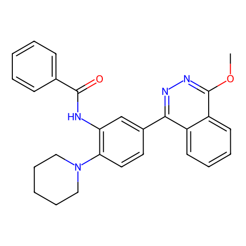 N-[5-(4-methoxyphthalazin-1-yl)-2-(piperidin-1-yl)phenyl]benzamide structure