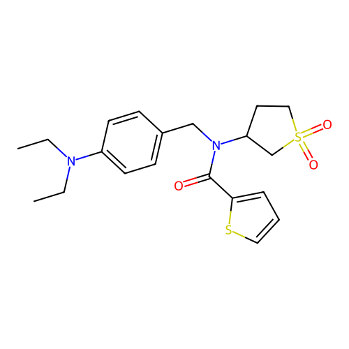 N-[4-(diethylamino)benzyl]-N-(1,1-dioxidotetrahydrothiophen-3-yl)thiophene-2-carboxamide structure