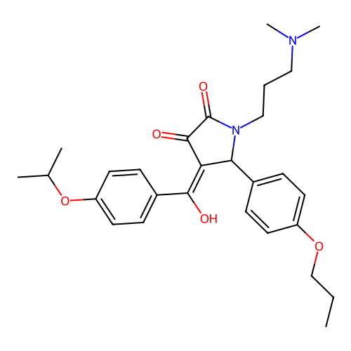 (4E)-1-[3-(dimethylamino)propyl]-4-[hydroxy-(4-propan-2-yloxyphenyl)methylidene]-5-(4-propoxyphenyl)pyrrolidine-2,3-dione structure