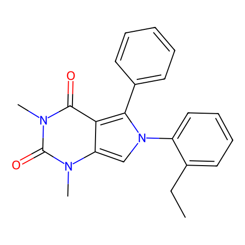 6-(2-ethylphenyl)-1,3-dimethyl-5-phenyl-1H-pyrrolo[3,4-d]pyrimidine-2,4(3H,6H)-dione structure