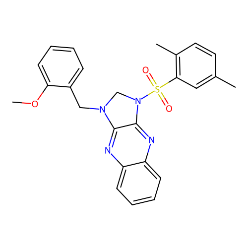 3-(2,5-dimethylphenyl)sulfonyl-1-[(2-methoxyphenyl)methyl]-2H-imidazo[4,5-b]quinoxaline structure