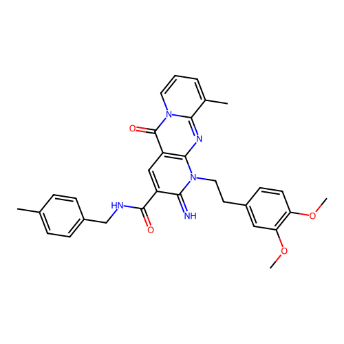 1-[2-(3,4-dimethoxyphenyl)ethyl]-2-imino-10-methyl-N-(4-methylbenzyl)-5-oxo-1,5-dihydro-2H-dipyrido[1,2-a:2',3'-d]pyrimidine-3-carboxamide structure