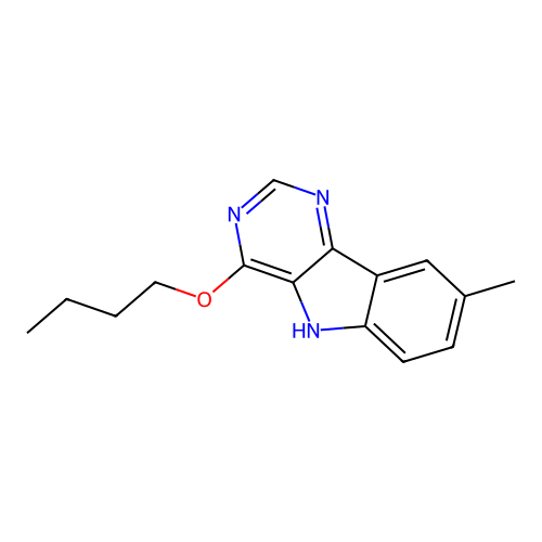 4-Butoxy-8-methyl-5H-pyrimido[5,4-b]indole structure