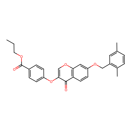 Propyl 4-{7-[(2,5-dimethylphenyl)methoxy]-4-oxochromen-3-yloxy}benzoate structure