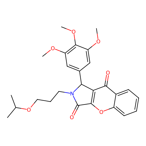 2-(3-isopropoxypropyl)-1-(3,4,5-trimethoxyphenyl)-1,2-dihydrochromeno[2,3-c]pyrrole-3,9-dione structure