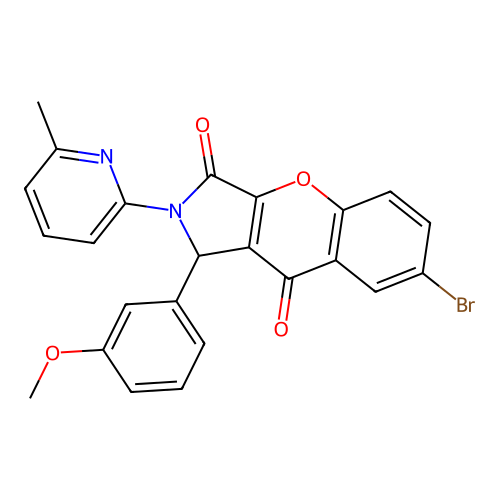 7-bromo-1-(3-methoxyphenyl)-2-(6-methylpyridin-2-yl)-1,2-dihydrochromeno[2,3-c]pyrrole-3,9-dione structure