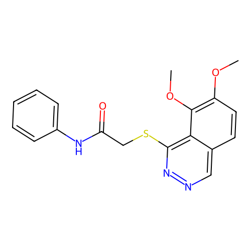 2-[(7,8-dimethoxyphthalazin-1-yl)sulfanyl]-N-phenylacetamide structure