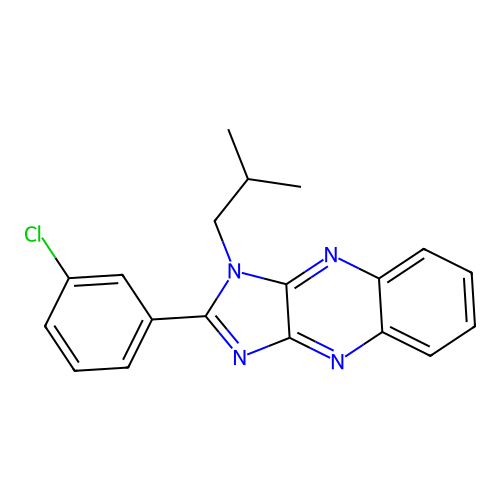 2-(3-chlorophenyl)-1-isobutyl-1H-imidazo[4,5-b]quinoxaline structure