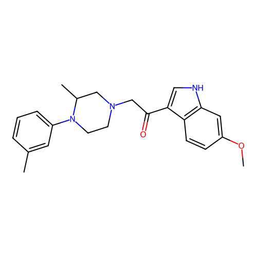 1-(6-methoxy-1H-indol-3-yl)-2-[3-methyl-4-(3-methylphenyl)piperazin-1-yl]ethanone structure