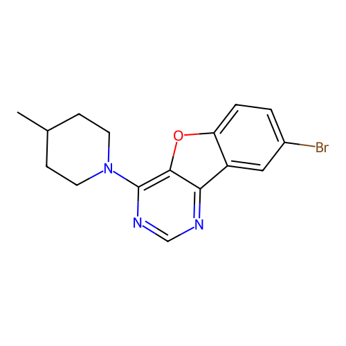 8-Bromo-4-(4-methylpiperidin-1-yl)[1]benzofuro[3,2-d]pyrimidine structure