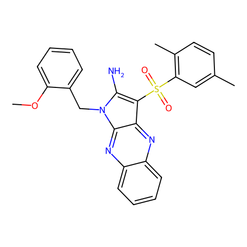3-((2,5-dimethylphenyl)sulfonyl)-1-(2-methoxybenzyl)-1H-pyrrolo[2,3-b]quinoxalin-2-amine structure