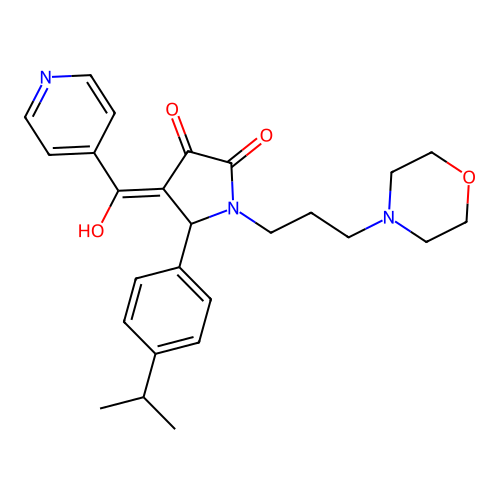 (4E)-4-[hydroxy(pyridin-4-yl)methylidene]-1-(3-morpholin-4-ylpropyl)-5-(4-propan-2-ylphenyl)pyrrolidine-2,3-dione structure