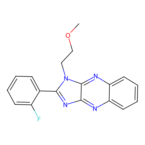 2-(2-fluorophenyl)-1-(2-methoxyethyl)-1H-imidazo[4,5-b]quinoxaline structure