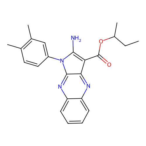 Butan-2-yl 2-amino-1-(3,4-dimethylphenyl)pyrrolo[3,2-b]quinoxaline-3-carboxylate structure
