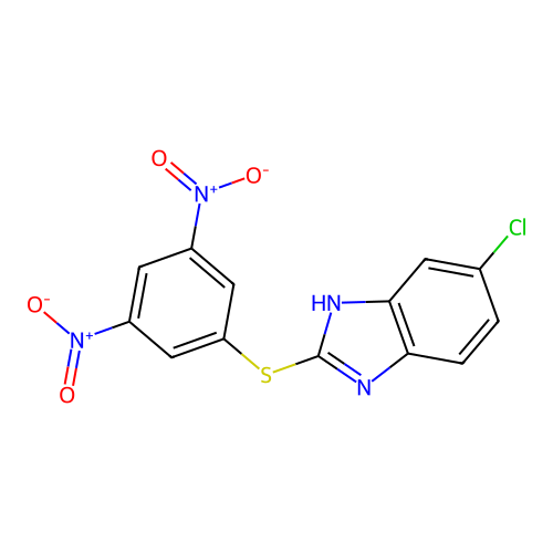 1H-Benzimidazole, 5-chloro-2-[(3,5-dinitrophenyl)thio]- structure
