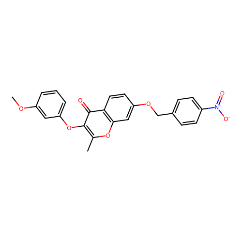 3-(3-Methoxyphenoxy)-2-methyl-7-[(4-nitrophenyl)methoxy]chromen-4-one structure