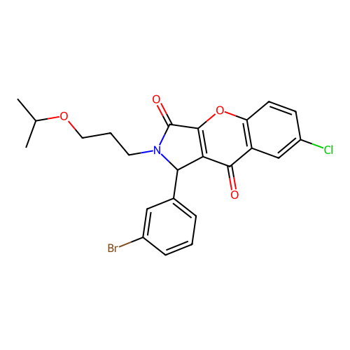 1-(3-bromophenyl)-7-chloro-2-(3-isopropoxypropyl)-1,2-dihydrochromeno[2,3-c]pyrrole-3,9-dione structure