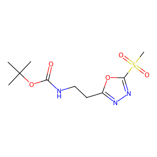 Tert-butyl N-[2-(5-methanesulfonyl-1,3,4-oxadiazol-2-YL)ethyl]carbamate structure