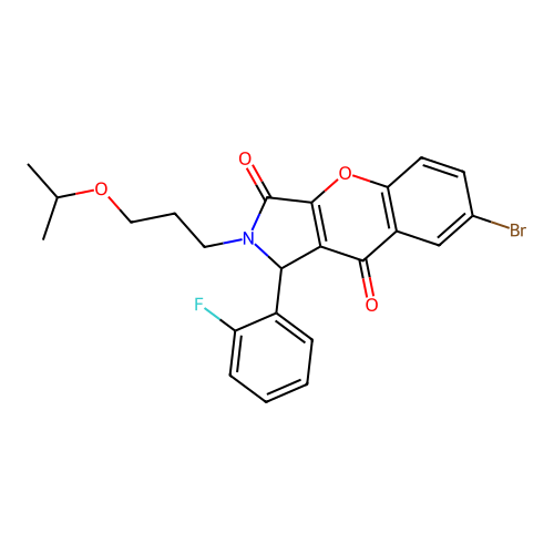 7-bromo-1-(2-fluorophenyl)-2-(3-isopropoxypropyl)-1,2-dihydrochromeno[2,3-c]pyrrole-3,9-dione structure