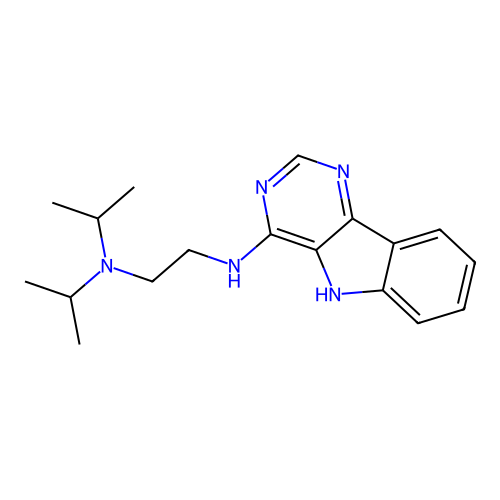 N,N-di(propan-2-yl)-N'-(5H-pyrimido[5,4-b]indol-4-yl)ethane-1,2-diamine structure
