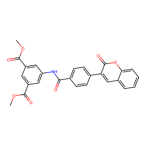 dimethyl 5-(4-(2-oxo-2H-chromen-3-yl)benzamido)isophthalate structure