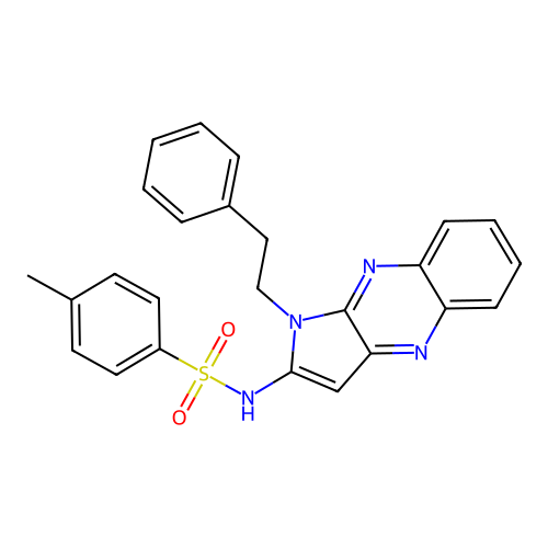 4-methyl-N-(1-phenethylpyrrolo[3,2-b]quinoxalin-2-yl)benzenesulfonamide structure