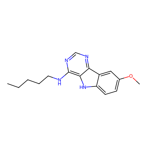 8-methoxy-N-pentyl-5H-pyrimido[5,4-b]indol-4-amine structure