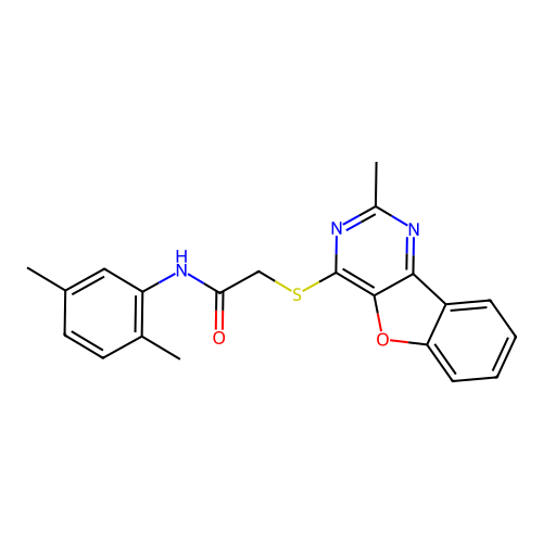 N-(2,5-dimethylphenyl)-2-((2-methylbenzofuro[3,2-d]pyrimidin-4-yl)thio)acetamide structure