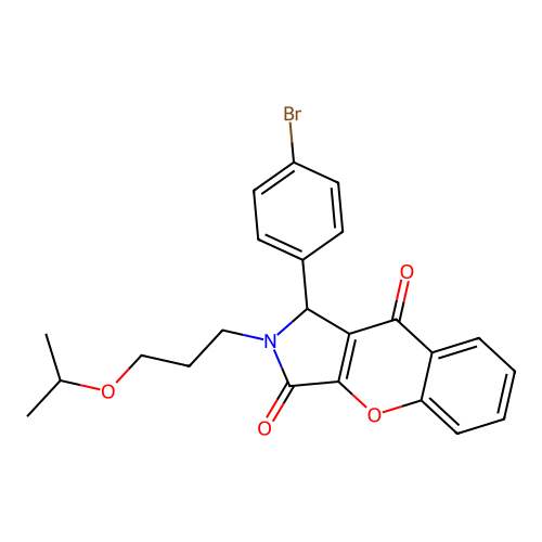 1-(4-bromophenyl)-2-(3-isopropoxypropyl)-1,2-dihydrochromeno[2,3-c]pyrrole-3,9-dione structure