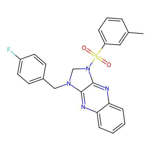 1-(4-fluorobenzyl)-3-(m-tolylsulfonyl)-2,3-dihydro-1H-imidazo[4,5-b]quinoxaline structure