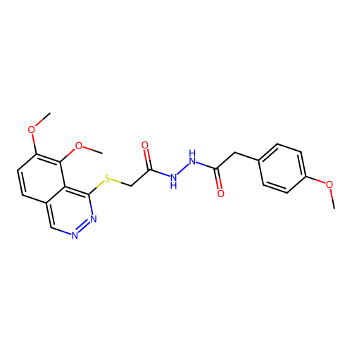 N'-[2-(7,8-dimethoxyphthalazin-1-yl)sulfanylacetyl]-2-(4-methoxyphenyl)acetohydrazide structure