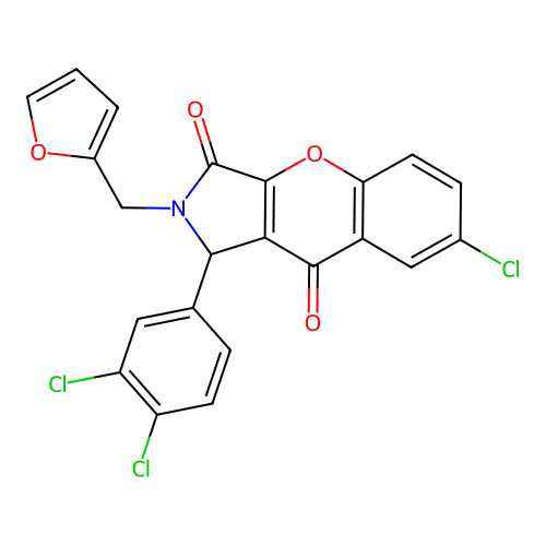 7-chloro-1-(3,4-dichlorophenyl)-2-(furan-2-ylmethyl)-1,2-dihydrochromeno[2,3-c]pyrrole-3,9-dione structure