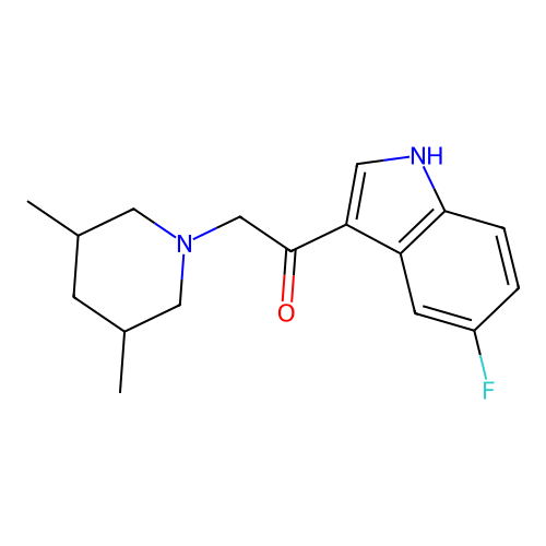 2-(3,5-dimethylpiperidin-1-yl)-1-(5-fluoro-1H-indol-3-yl)ethanone structure