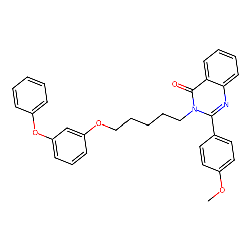 2-(4-methoxyphenyl)-3-(5-(3-phenoxyphenoxy)pentyl)quinazolin-4(3H)-one structure