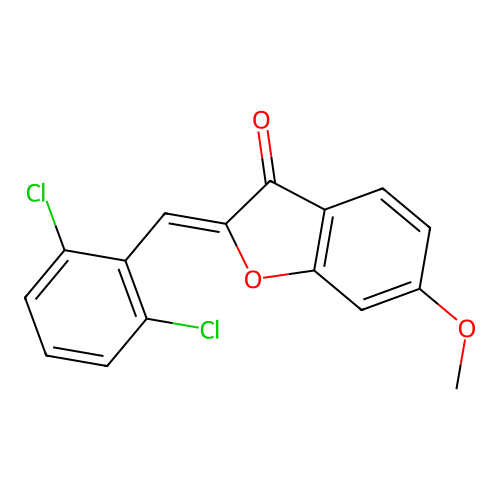 (Z)-2-(2,6-dichlorobenzylidene)-6-methoxybenzofuran-3(2H)-one structure