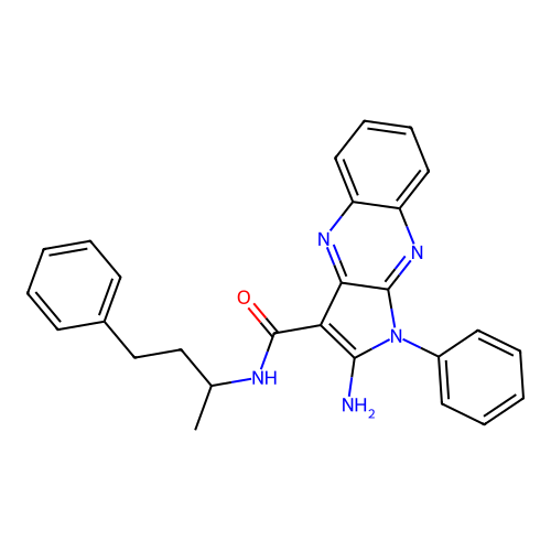 2-amino-1-phenyl-N-(4-phenylbutan-2-yl)-1H-pyrrolo[2,3-b]quinoxaline-3-carboxamide structure